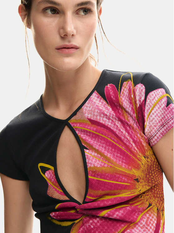 Desigual Desigual Tricou Dublin 26SWTK05 Negru Regular Fit