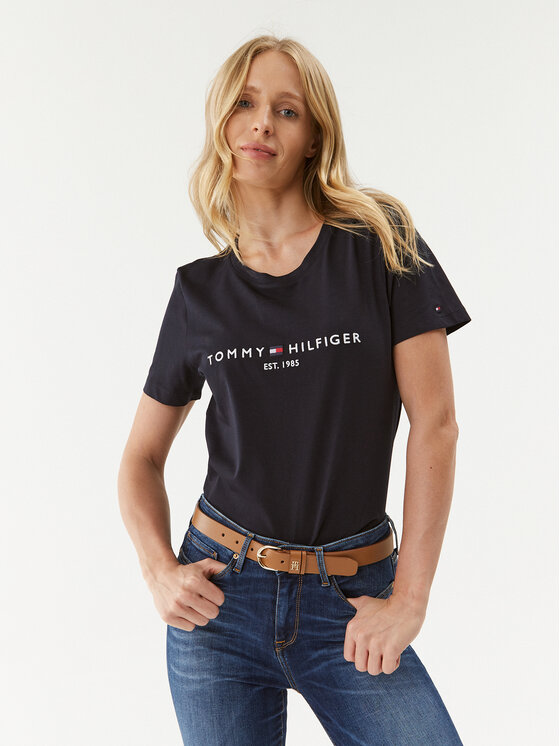 Tommy Hilfiger Tommy Hilfiger T-Shirt Heritage C-Nk WW0WW31999 Tmavomodrá Regular Fit