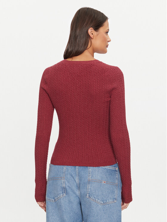 Tommy Jeans Tommy Jeans Pletena jopica Essential DW0DW18682 Roza Slim Fit