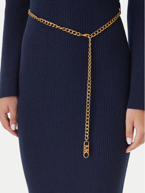 MICHAEL Michael Kors MICHAEL Michael Kors Плетена рокля MF5835G4VR Тъмносин Slim Fit