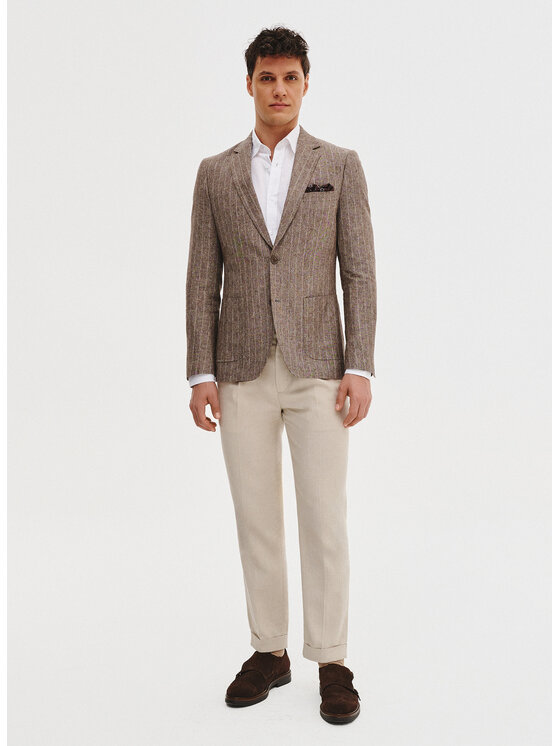 Pako Lorente Pako Lorente Marynarka P25SF-3X-016 Brązowy Slim Fit