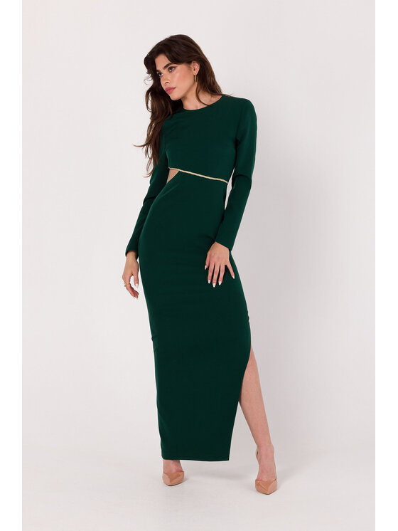 Makover Makover Každodenné šaty K180 Zelená Modern Fit