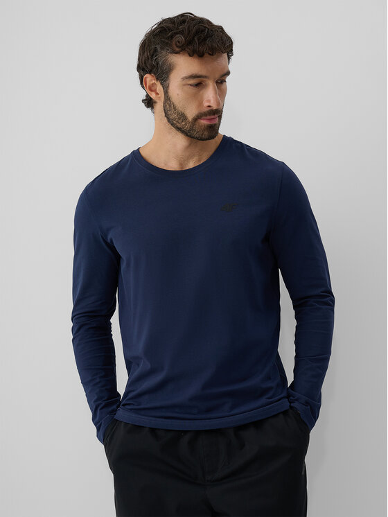 4F 4F Longsleeve BASIC+ Granatowy Slim Fit
