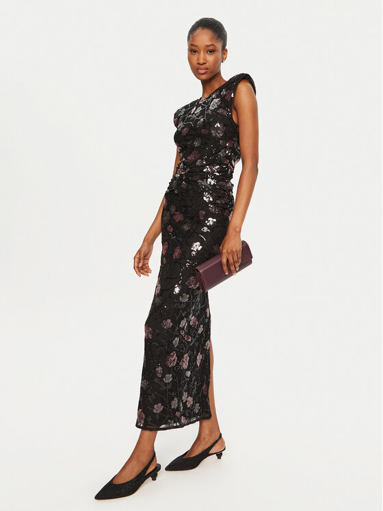 ROTATE ROTATE Sukienka koktajlowa 113312100 Czarny Slim Fit