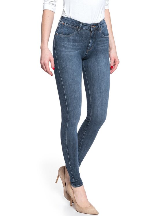Wrangler Wrangler Jeansy SUPER SKINNY Niebieski Skinny Fit