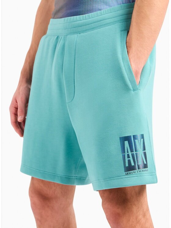 Armani Exchange Armani Exchange Šortky z materiálu 3DZSJE ZJZDZ15DG Tyrkysová Regular Fit