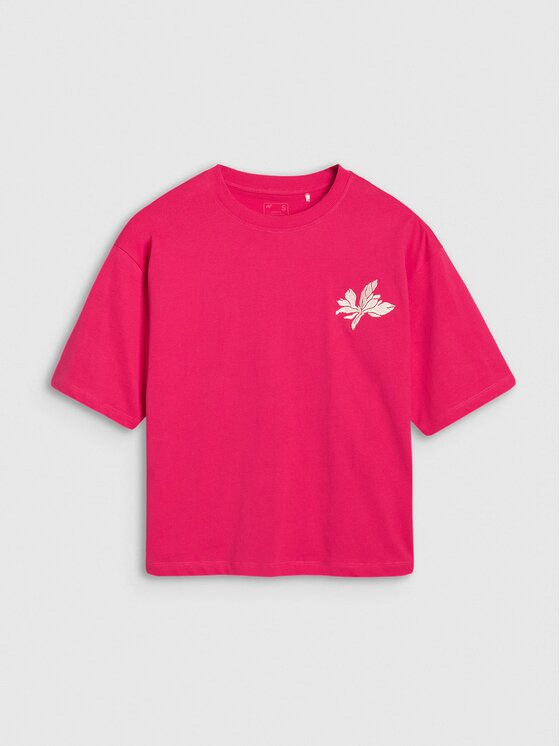 4F 4F T-Shirt 4FWSS25TTSHF1996-54S Różowy Oversize