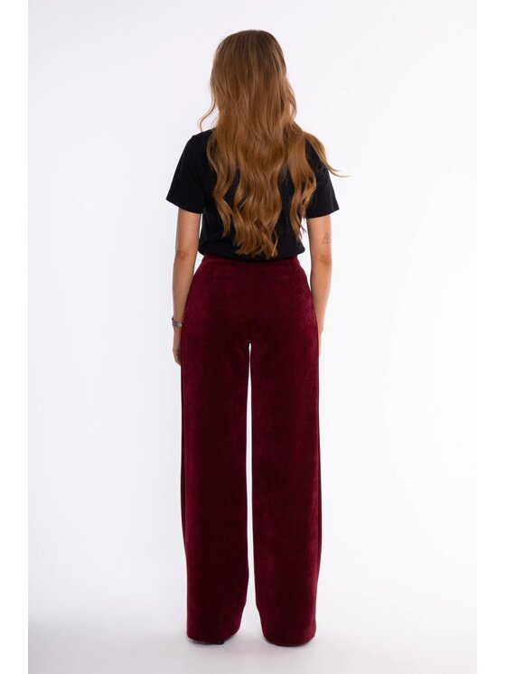 Made of Emotion Made of Emotion Spodnie materiałowe M932 Bordowy Wide Leg