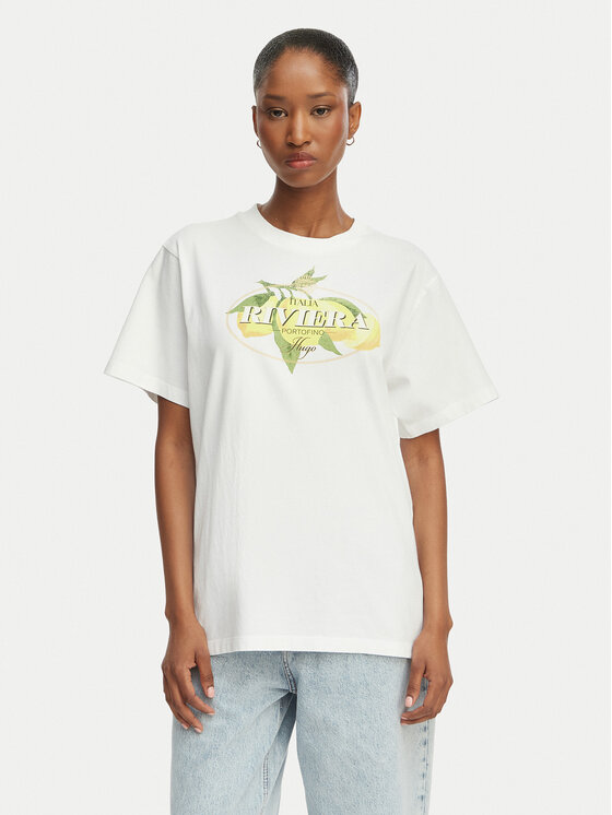 HUGO Tricou Vintage 50561264 Alb Regular Fit
