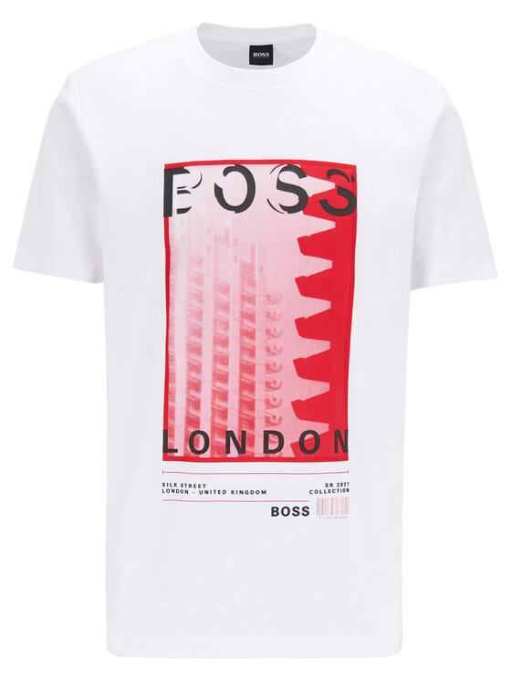 BOSS Boss T-krekls Tiburt 231 50450793 Balts Regular Fit