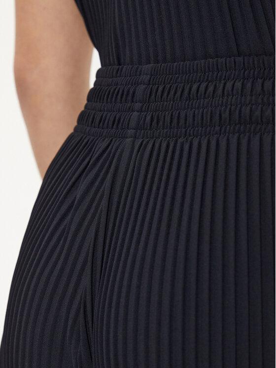 Max Mara Leisure Max Mara Leisure Medžiaginės kelnės Rolanda 24267860 Tamsiai mėlyna Relaxed Fit