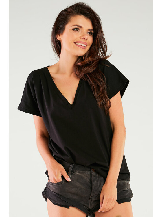 Infinite You Infinite You Bluzka M267 Czarny Basic Fit