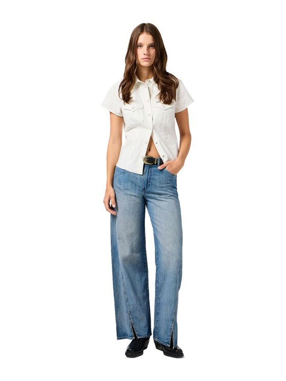 Wrangler Wrangler Koszula 112362606 Biały Slim Fit