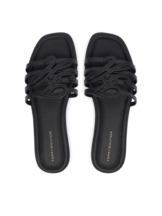 Tommy Hilfiger Tommy Hilfiger Ciabatte Th Script Flat Mule Lth FW0FW09368 Nero
