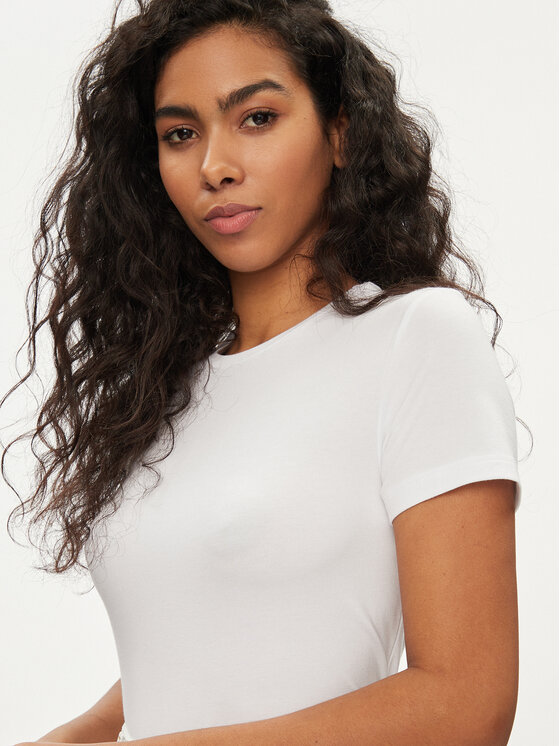 Pieces Pieces T-särk Irene 17082526 Valge Slim Fit
