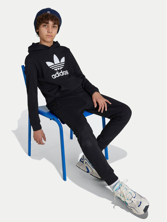 adidas adidas Pulóver Trefoil IY7446 Fekete Regular Fit