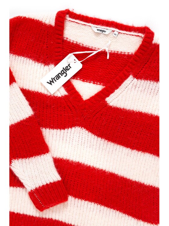 Wrangler Wrangler Sweter LOOSE KNIT Biały Regular Fit
