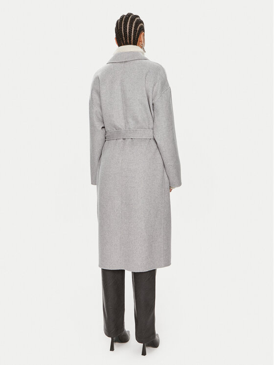 Calvin Klein Calvin Klein Płaszcz wełniany K20K207089 Szary Oversize