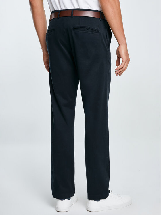 BIG STAR BIG STAR Chinosy TREVOR Czarny Slim Fit