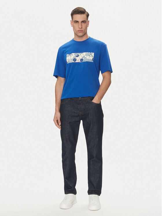 HUGO HUGO Tričko Nurix 50545128 Modrá Regular Fit
