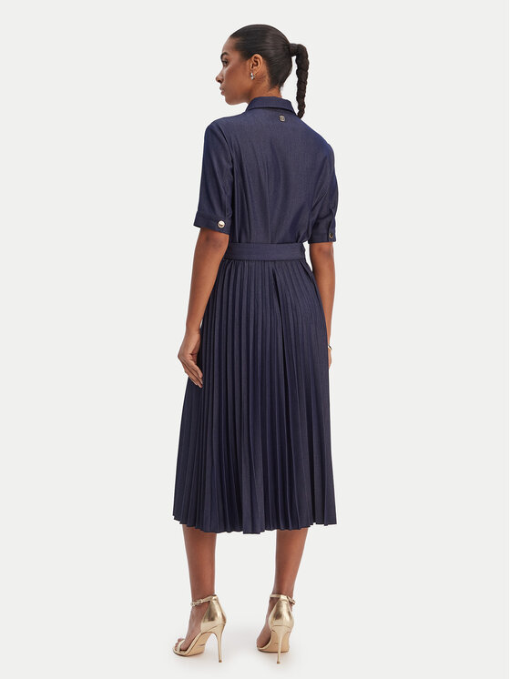 Fracomina Fracomina Φόρεμα πουκάμισο FR26SD4003D470F9 Σκούρο μπλε Regular Fit