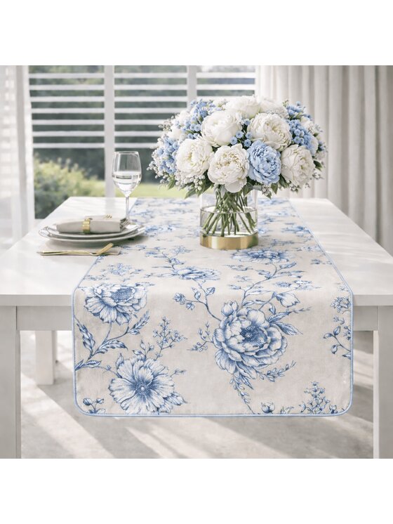 Roseberry Home Roseberry Home Bieżnik Blossom Blue Niebieski