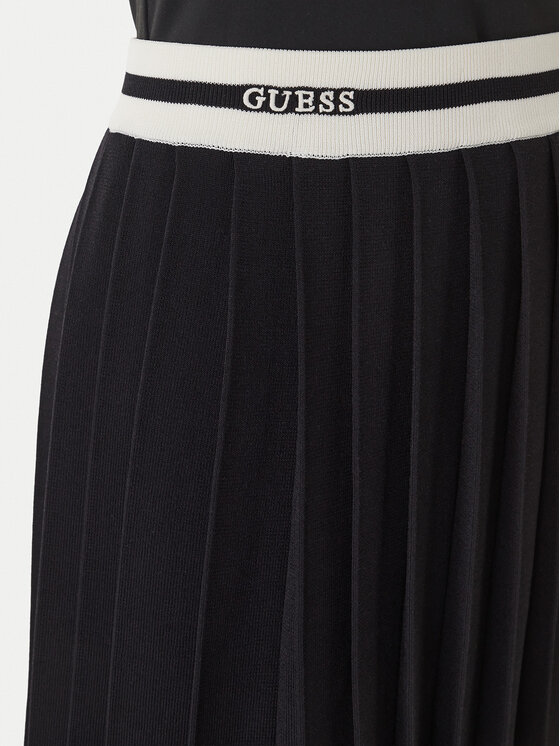 Guess Guess Plisovaná sukňa V6GD04 Z0649 Čierna Regular Fit