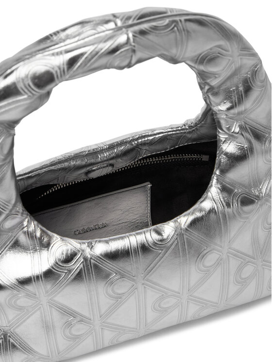 Calvin Klein Calvin Klein Τσάντα Puffy Aop Mini Bag With Strap LV04F3444G Ασημί