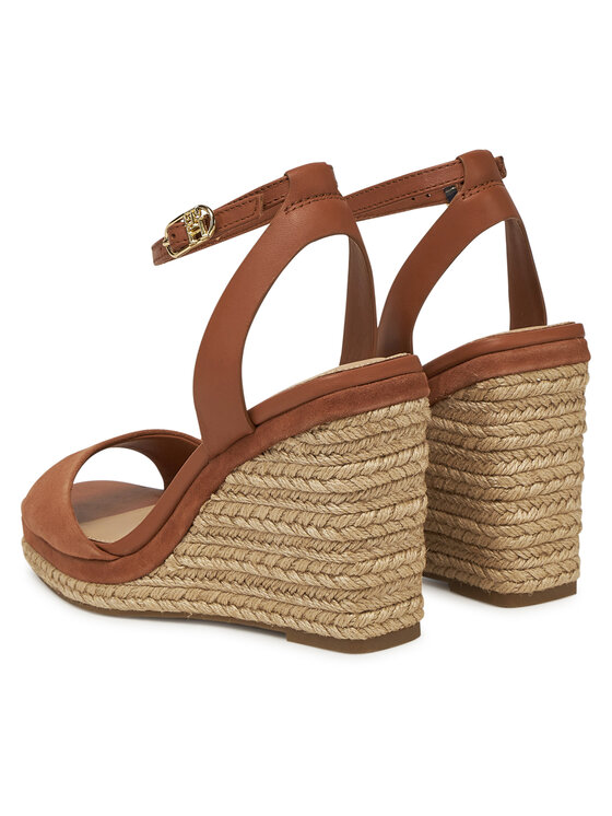 Tommy Hilfiger Tommy Hilfiger Espadrile Leather & Suede High Wedge Espad FW0FW08803 Rjava