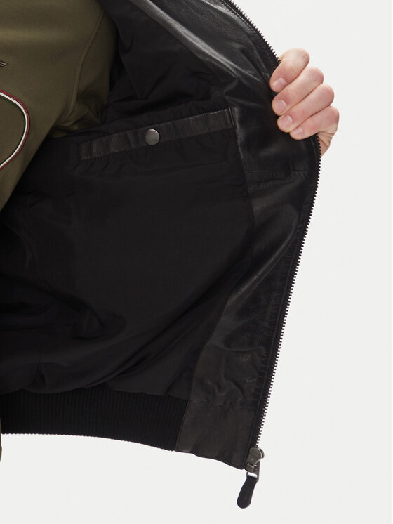 Aeronautica Militare Aeronautica Militare Geacă de piele 251PN5044PL266 Negru Regular Fit