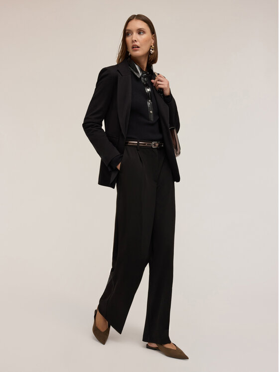 Motivi Motivi Pantaloni di tessuto P191Q003744N033 Nero Over Fit