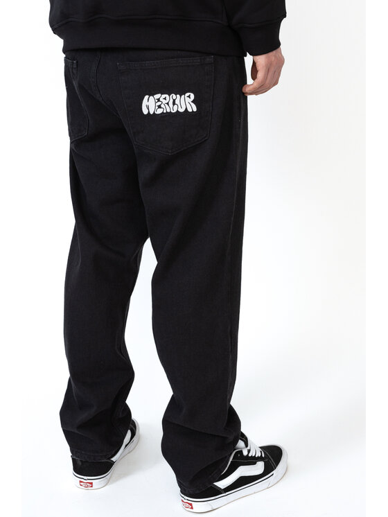 Mercur Mercur Jeansy Mural Czarny Baggy Fit