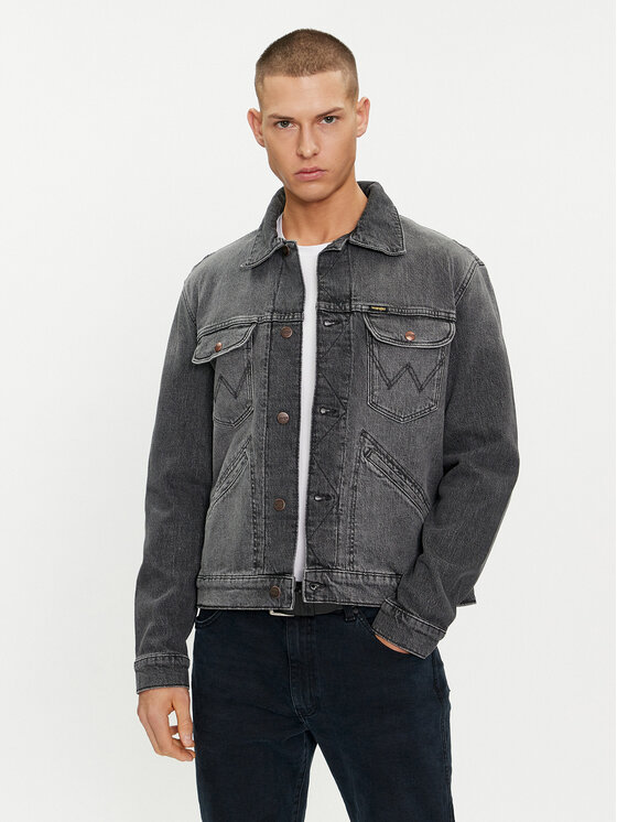 Wrangler Wrangler Geacă de blugi 112350179 Gri Regular Fit