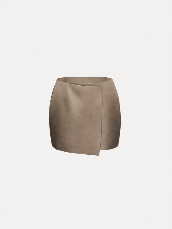 La Mania La Mania Spódnica mini BUOY Khaki Basic Fit