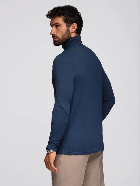 Ombre Ombre Longsleeve OM-LSCL-0130 Granatowy Slim Fit