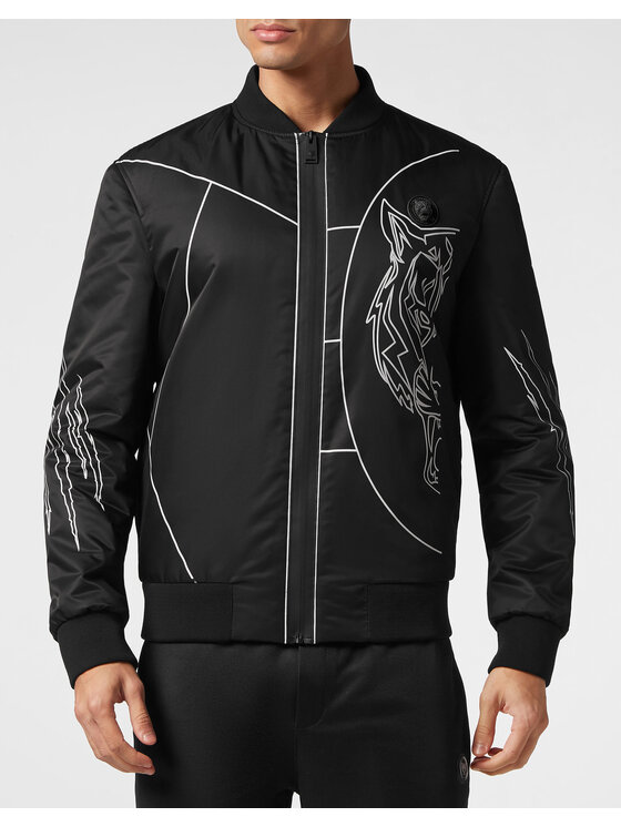 Plein Sport Plein Sport Kurtka bomber 273 Czarny Regular Fit