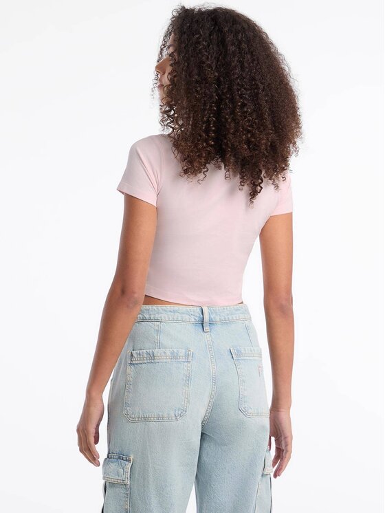 Guess Jeans Guess Jeans T-Shirt 177411 Růžová Classic Fit
