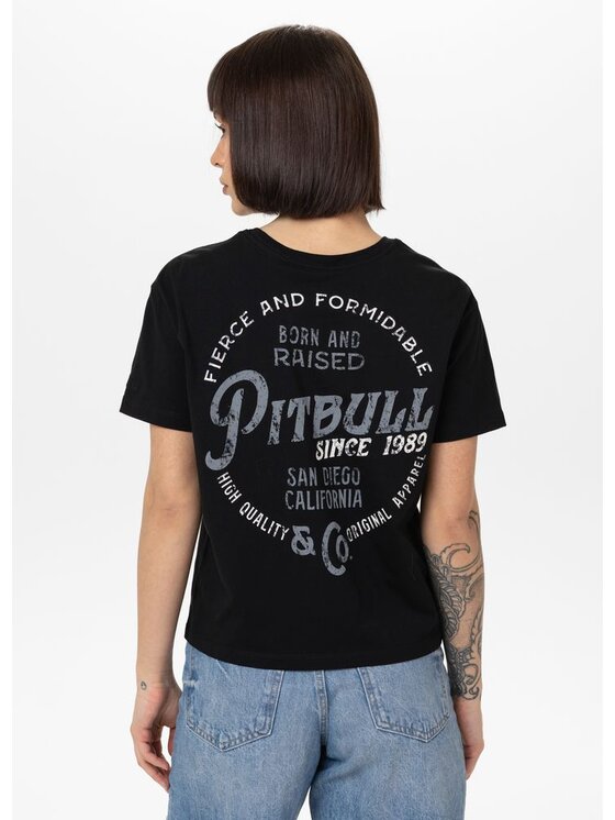 PITBULL PITBULL T-Shirt Koszulka damska Oversize LOYAL XS Czarny Regular Fit