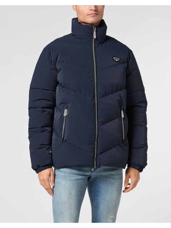 PHILIPP PLEIN PHILIPP PLEIN Vatovaná bunda 23009 Modrá Regular Fit