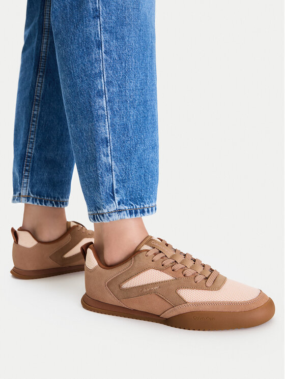 Calvin Klein Calvin Klein Sneakersy Low Pro Runner Laceup Mesh Sue HW0HW03100 Brązowy