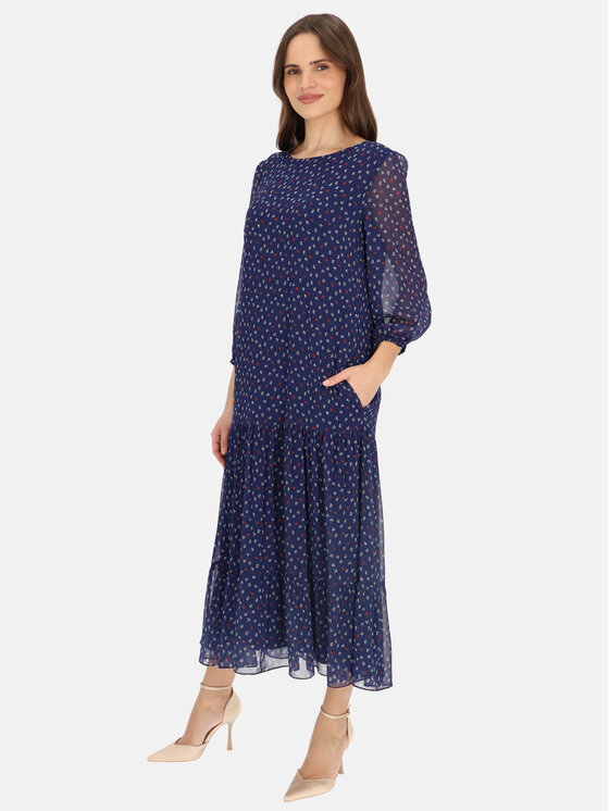 Potis & Verso Potis & Verso Sukienka wieczorowa Sara Granatowy Regular Fit