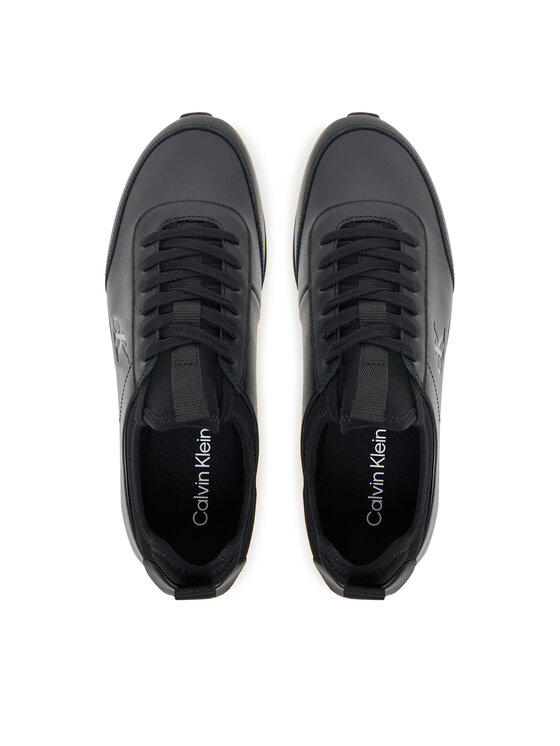 Calvin Klein Calvin Klein Сникърси Retro Runner Sock Laceup Lth YM0YM01362 Черен