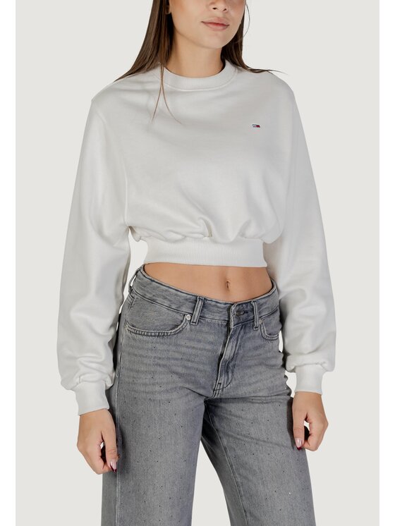 Tommy Jeans Tommy Jeans Μπλούζα TJW CRP S-FLAG CREW Λευκό Casual Fit