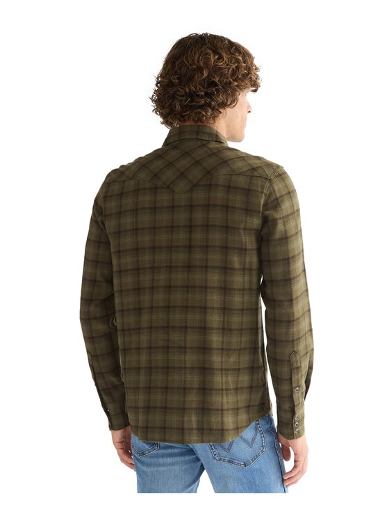 Wrangler Wrangler Koszula 112386996 Zielony Regular Fit