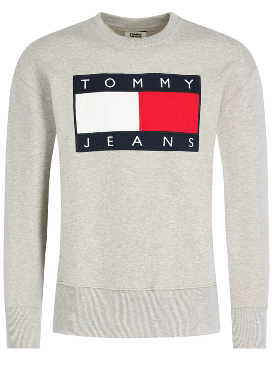 Tommy Jeans Tommy Jeans Bluza TJM Tommy Flag Crew DM0DM07201 Szary Regular Fit