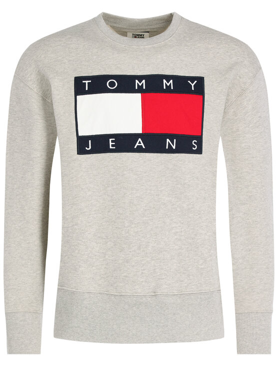 Tommy Jeans Tommy Jeans Mikina TJM Tommy Flag Crew DM0DM07201 Šedá Regular Fit