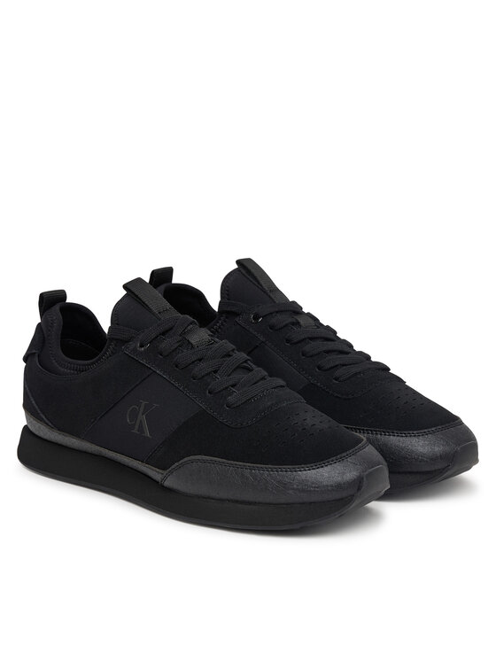 Calvin Klein Calvin Klein Сникърси Retro Runner Sock Laceup Mix HM0HM02305 Черен