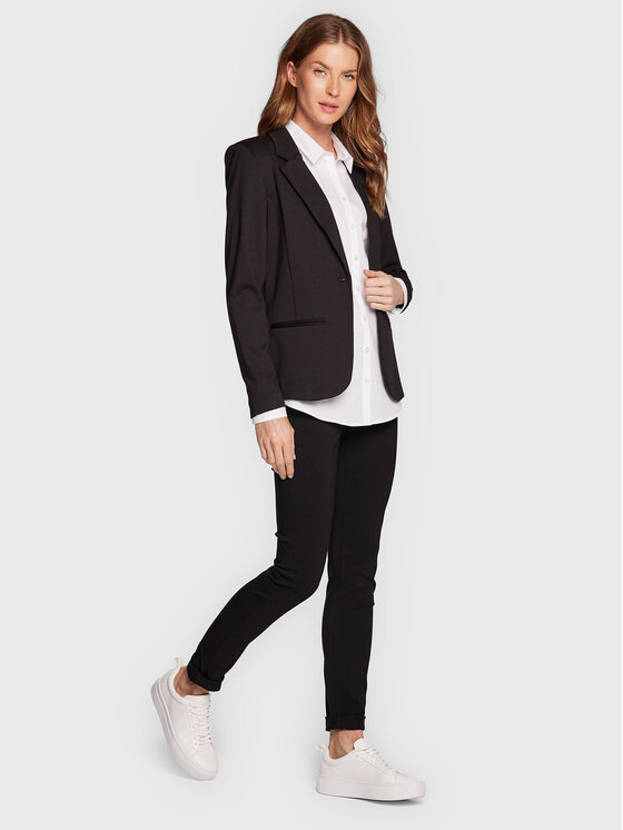 Pantaloni di tessuto Casual 601748 Nero Tight Fit