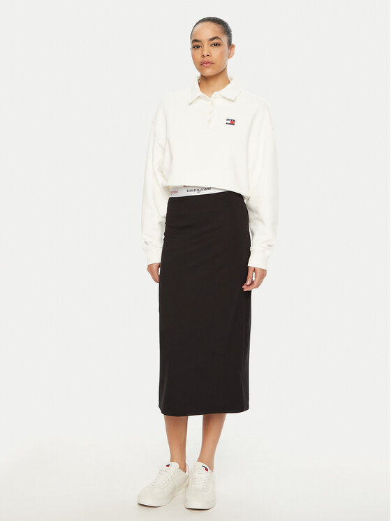 Tommy Jeans Tommy Jeans Пола тип молив DW0DW19365 Черен Slim Fit