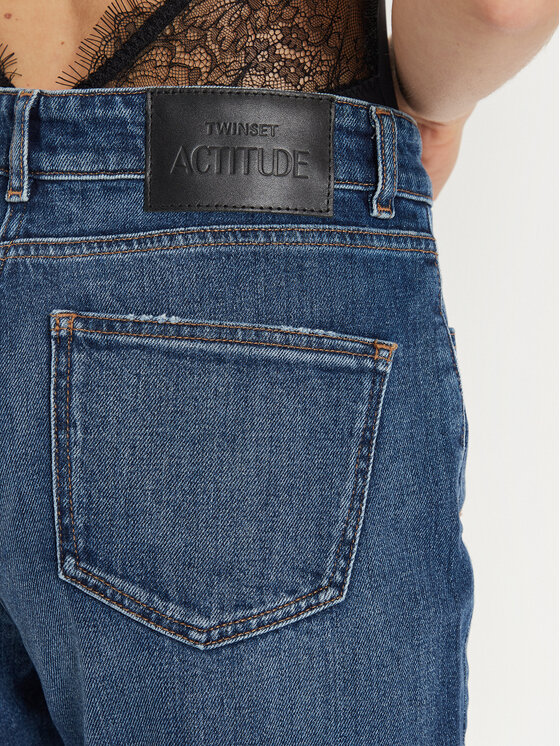 TWINSET TWINSET Jeans hlače 242AT2273 Modra Flare Fit